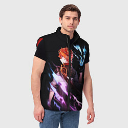 Мужской жилет ТАРТАЛЬЯ - GENSHIN IMPACT NEON, цвет: 3D-красный — фото 2