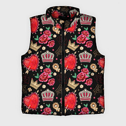 Мужской жилет Корона и розы, цвет: 3D-красный