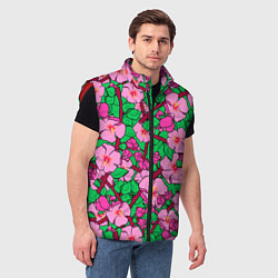 Мужской жилет Цветы Сакуры, Sakura, цвет: 3D-красный — фото 2