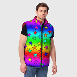 Мужской жилет Радужные звезды, цвет: 3D-красный — фото 2