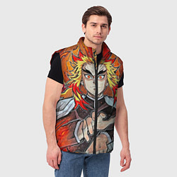Мужской жилет Ренгоку Клинок демонов, цвет: 3D-черный — фото 2