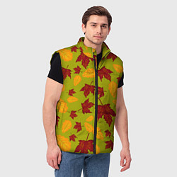 Мужской жилет Осенние листья клён и дуб, цвет: 3D-черный — фото 2