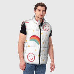 Мужской жилет Детский рисунок, цвет: 3D-светло-серый — фото 2