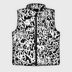 Мужской жилет Graffiti white on black, цвет: 3D-черный