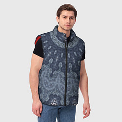 Мужской жилет Серый восточный орнамент мандала, цвет: 3D-красный — фото 2