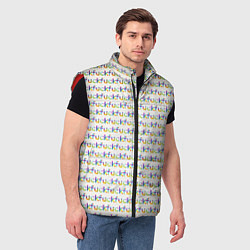 Мужской жилет Fuck паттерн светлый, цвет: 3D-красный — фото 2