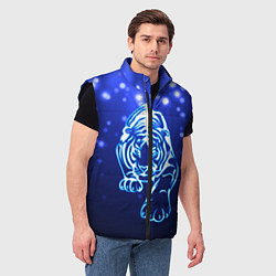 Мужской жилет Неоновый тигр, цвет: 3D-черный — фото 2