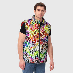 Мужской жилет Веселый узор из грустных котов, цвет: 3D-красный — фото 2