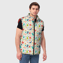 Мужской жилет Символика Нового Года, цвет: 3D-красный — фото 2