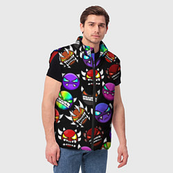 Мужской жилет Geometry Dash: Demons Squad, цвет: 3D-красный — фото 2