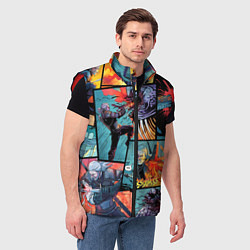 Мужской жилет Ведьмак The Witcher комикс, цвет: 3D-красный — фото 2