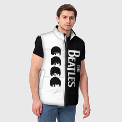 Мужской жилет The Beatles черно - белый партер, цвет: 3D-черный — фото 2