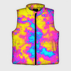Мужской жилет Яркая абстракция космических красок, цвет: 3D-светло-серый