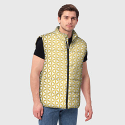 Мужской жилет Цветок Жизни золото, цвет: 3D-черный — фото 2