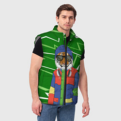 Мужской жилет Крутой Тигр фурри на стиле, цвет: 3D-светло-серый — фото 2