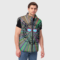 Мужской жилет Тигр в розовых очках, цвет: 3D-светло-серый — фото 2