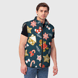 Мужской жилет Merry Christmas!!!, цвет: 3D-светло-серый — фото 2