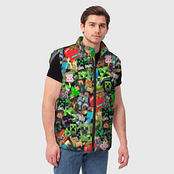 Мужской жилет МАЙНКРАФТ ВСЕ ГЕРОИ И ПРЕДМЕТЫ, цвет: 3D-светло-серый — фото 2