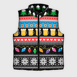 Мужской жилет Новогодний пивной узор