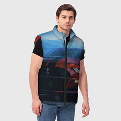 Мужской жилет Авто вечером, цвет: 3D-красный — фото 2