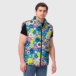 Мужской жилет Takashi Murakami Улыбающиеся цветы, цвет: 3D-светло-серый — фото 2