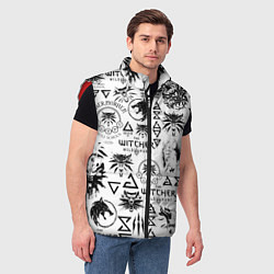 Мужской жилет THE WITCHER LOGOBOMBING ЧЁРНО БЕЛЫЙ ВЕДЬМАК ПАТТЕР, цвет: 3D-красный — фото 2