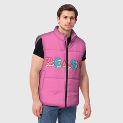 Мужской жилет Mr Beast Donut Pink edition, цвет: 3D-светло-серый — фото 2