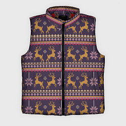 Мужской жилет Новогодний свитер c оленями 2, цвет: 3D-красный