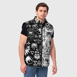 Мужской жилет THE WITCHER LOGOOMBING ВЕДЬМАК ПАТТЕРН, цвет: 3D-черный — фото 2