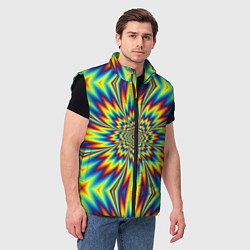 Мужской жилет Пульсирующий Огненный Цветок, цвет: 3D-черный — фото 2