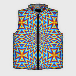 Мужской жилет Пульсирующий синий цветок иллюзия движения, цвет: 3D-красный