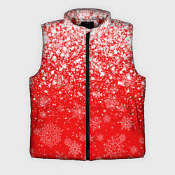 Мужской жилет ЗИМА БЛИЗКО, НОВЫЙ ГОД 2022 СНЕЖИНКИ И БРЫЗГИ КРАС, цвет: 3D-красный
