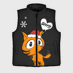 Мужской жилет Тигренок в шапочке 2022 Новый год, цвет: 3D-черный