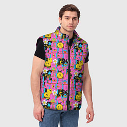 Мужской жилет Психоделика Инь-Янь, цвет: 3D-черный — фото 2