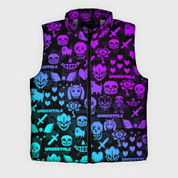 Мужской жилет UNDERTALE NEON PATTERN УЗОР, цвет: 3D-светло-серый