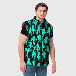 Мужской жилет НЕОНОВЫЕ ГЕРОИ ГЕНШИН ИМПАКТ, цвет: 3D-красный — фото 2