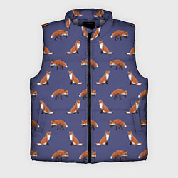 Мужской жилет Акварельные лисы паттерн, цвет: 3D-светло-серый