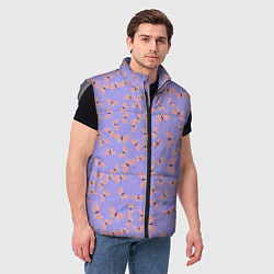 Мужской жилет Бабочки паттерн лиловый, цвет: 3D-светло-серый — фото 2