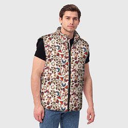 Мужской жилет Россия паттерн светлый, цвет: 3D-черный — фото 2