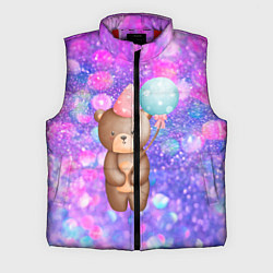 Мужской жилет День Рождения - Медвежонок с шариками, цвет: 3D-красный