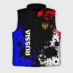Мужской жилет Russia Брызги красок, цвет: 3D-черный