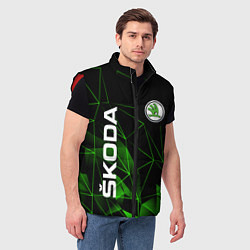 Мужской жилет Шкода, Skoda, Геометрия, цвет: 3D-красный — фото 2