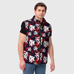 Мужской жилет Анархия текстура, цвет: 3D-черный — фото 2