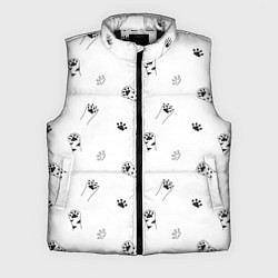 Мужской жилет Паттерн - кошачьи лапки 3D, цвет: 3D-черный