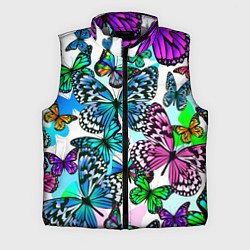 Мужской жилет Рой цветных бабочек, цвет: 3D-светло-серый