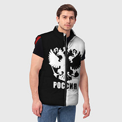 Мужской жилет РОССИЯ чёрно-белое, цвет: 3D-красный — фото 2