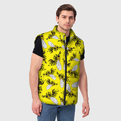 Мужской жилет Пчелы на желтом, цвет: 3D-черный — фото 2