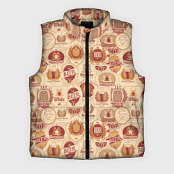 Мужской жилет Пивные Этикетки Beer, цвет: 3D-светло-серый