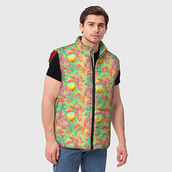 Мужской жилет Магические Грибы Психоделика, цвет: 3D-красный — фото 2