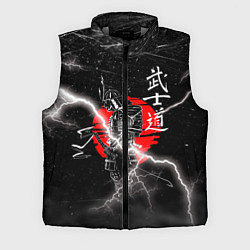 Мужской жилет Самурай Бусидо Иероглифы Samurai Lightning, цвет: 3D-светло-серый